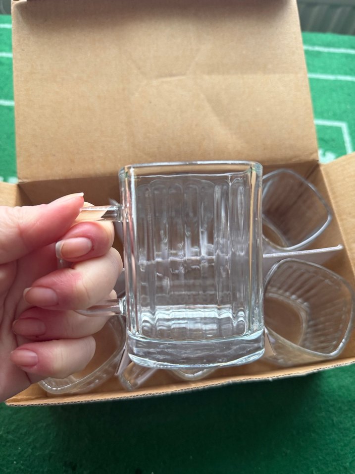 Kare Cam Çay Bardağı Kupa - Görsel 2