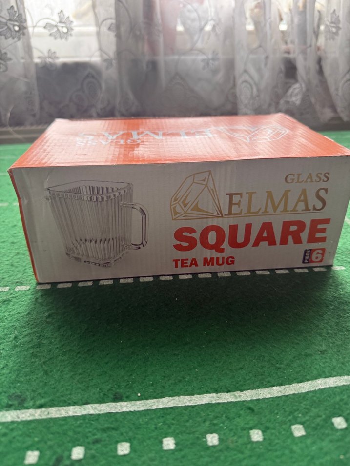 Kare Cam Çay Bardağı Kupa - Görsel 4