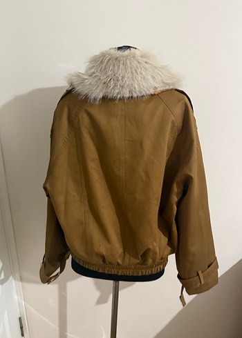 Zara Yaka Kürklü Kadın Ceket - Görsel 6