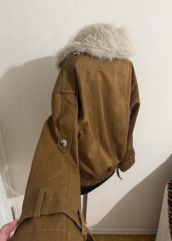 Zara Yaka Kürklü Kadın Ceket - Görsel 7