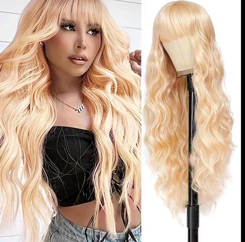 Bayan Parlak Sarı Peruk - Görsel 2