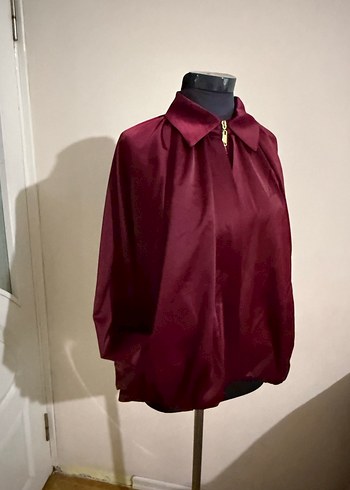 Zara Bayan Bordo Saten Gömlek - Görsel 2