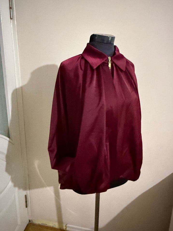 Zara Bayan Bordo Saten Gömlek - Görsel 2