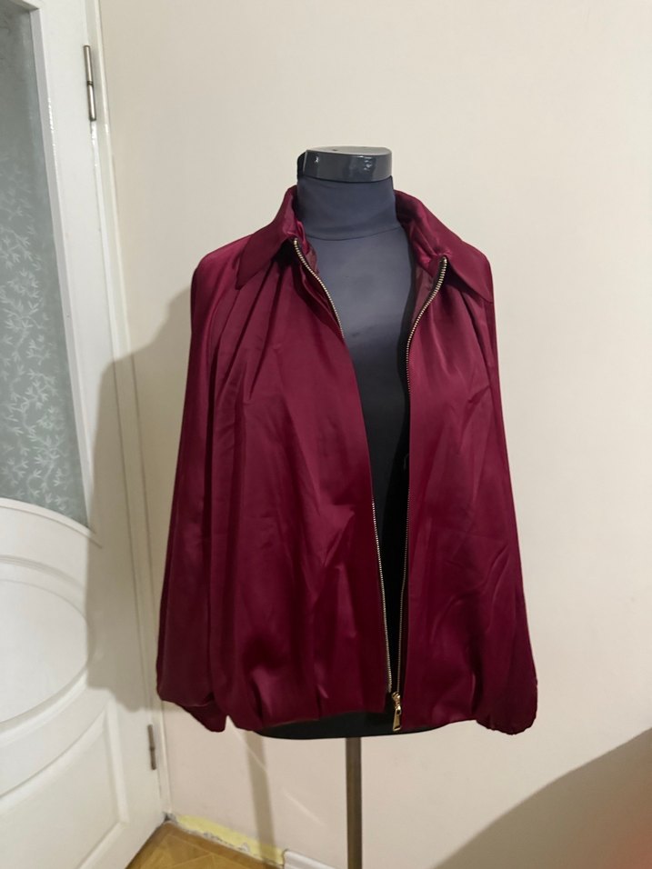 Zara Bayan Bordo Saten Gömlek - Görsel 4