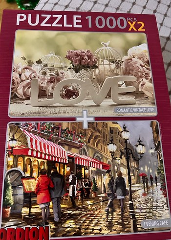 2'li 1000 Parça Puzzle Seti - Romantik ve Sokak Temalı - Görsel 2