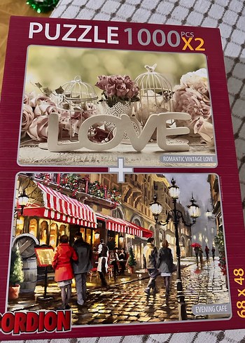 2'li 1000 Parça Puzzle Seti - Romantik ve Sokak Temalı