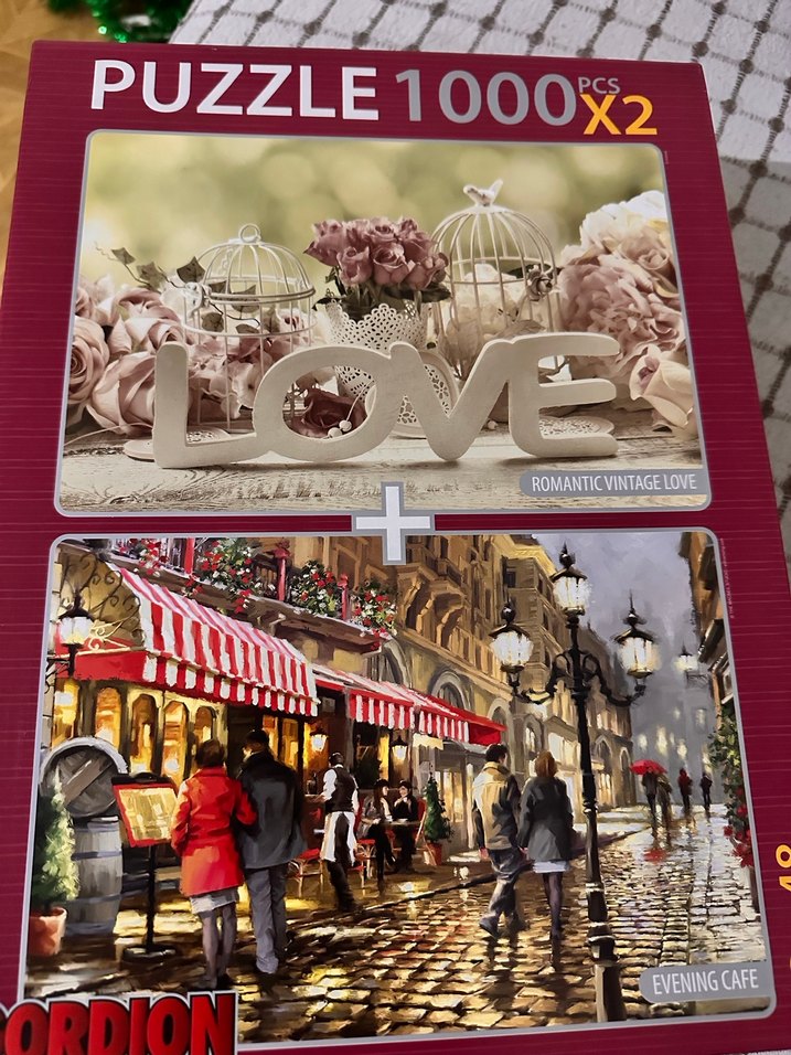 2'li 1000 Parça Puzzle Seti - Romantik ve Sokak Temalı - Görsel 2