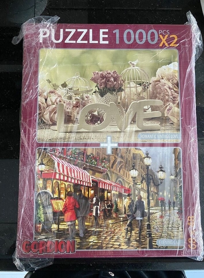 2'li 1000 Parça Puzzle Seti - Romantik ve Sokak Temalı - Görsel 3