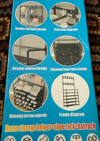 Beyaz Çok Katlı Ayakkabılık Portmanto - Görsel 3