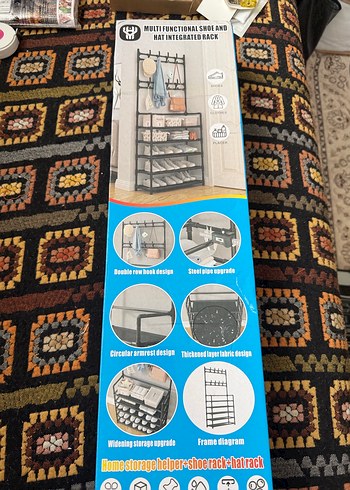 Beyaz Çok Katlı Ayakkabılık Portmanto - Görsel 2