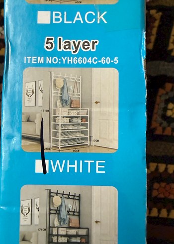 Beyaz Çok Katlı Ayakkabılık Portmanto - Görsel 6