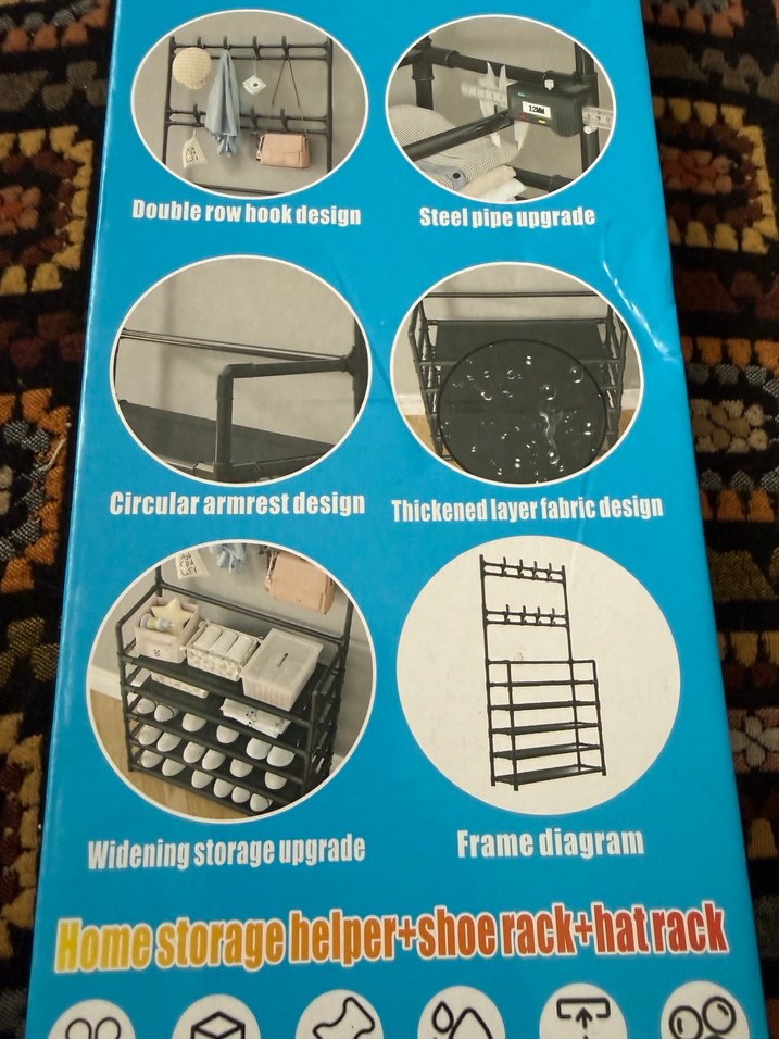 Beyaz Çok Katlı Ayakkabılık Portmanto - Görsel 3