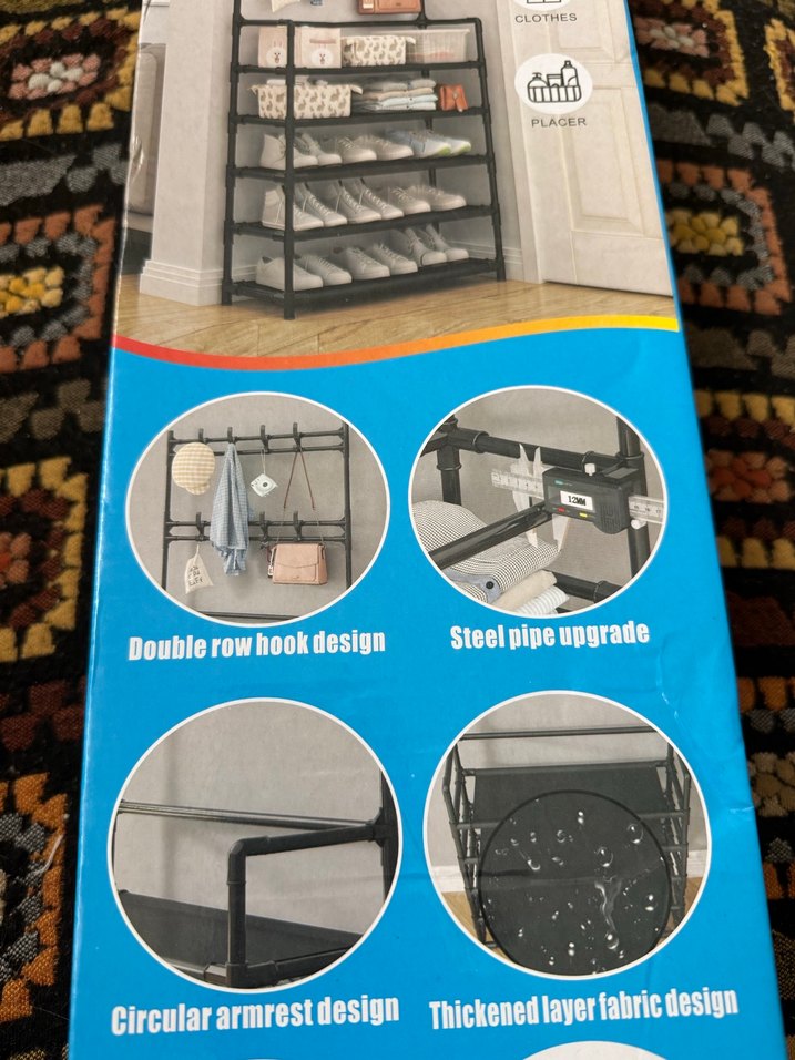 Beyaz Çok Katlı Ayakkabılık Portmanto - Görsel 4