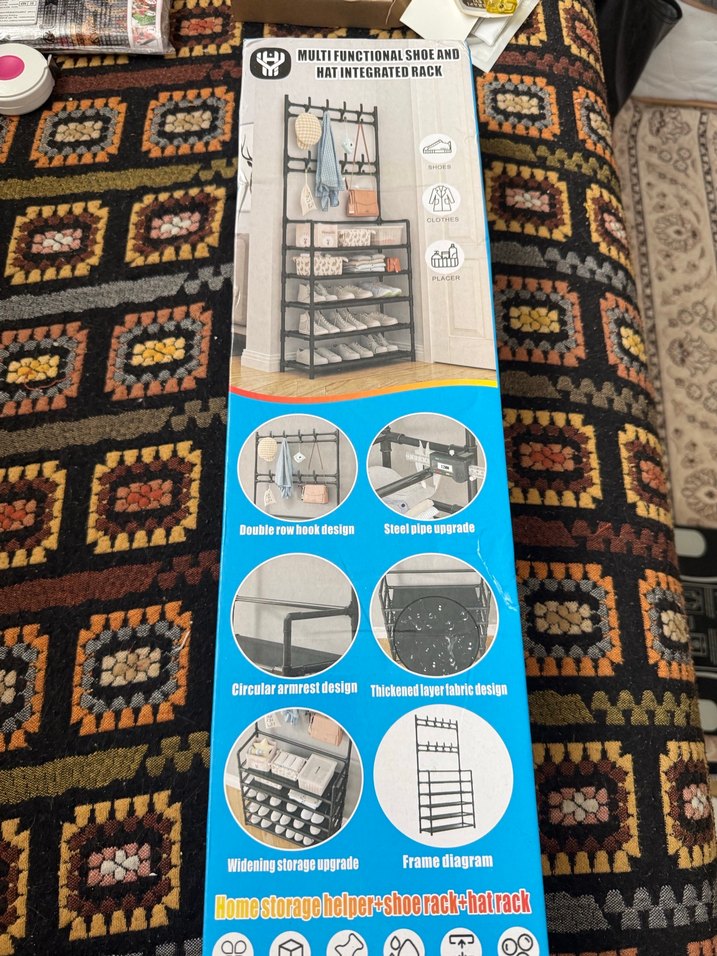 Beyaz Çok Katlı Ayakkabılık Portmanto - Görsel 2