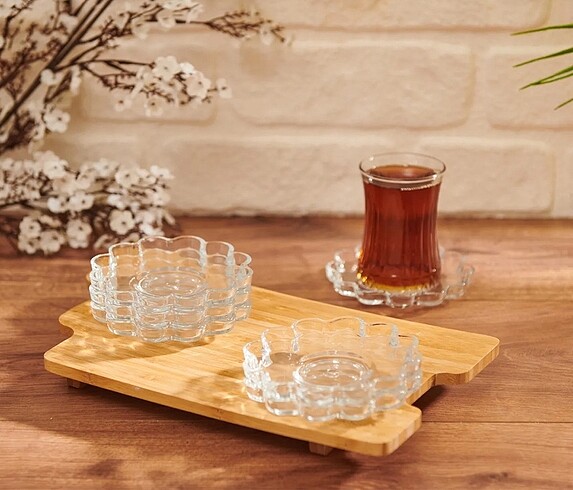 Papatya Model Çay Tabakları