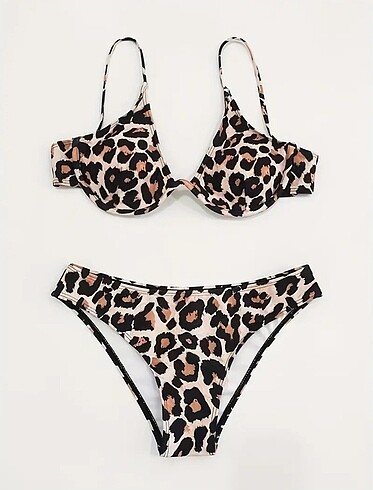 Bayan Leopar Bikini Takımı