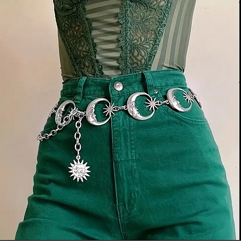 Bayan Metal Vintage Ay Yıldız Kemer