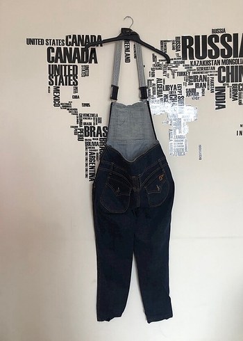 xl Beden lacivert Renk Zara Denim Uzun Askılı Bol Kesim Tulum