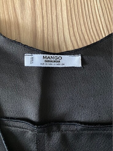 s Beden Mango siyah elbise