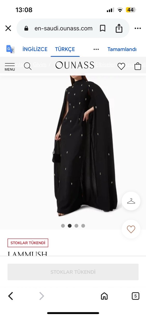 Siyah taşlı  Uzun Kollu Tesettür Abiye - Görsel 3