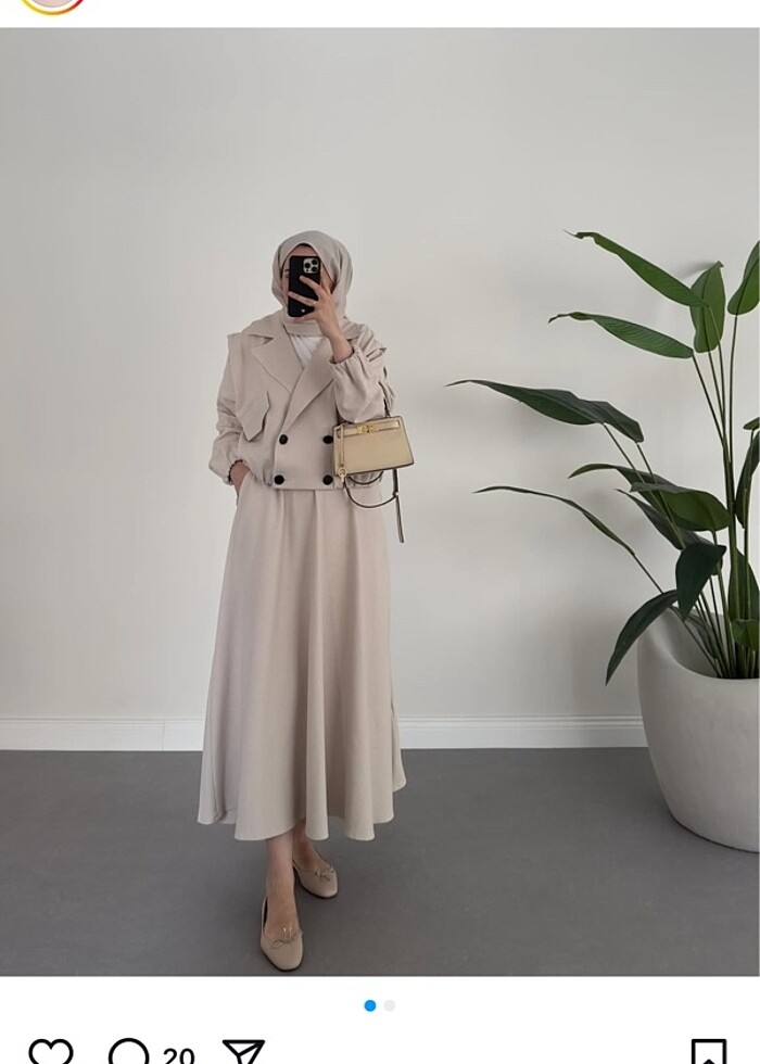 Burikden alındı etek ceket takım - Görsel 2