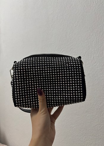 Siyah Taşlı Çanta - Görsel 3
