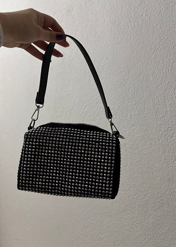 Siyah Taşlı Çanta - Görsel 4