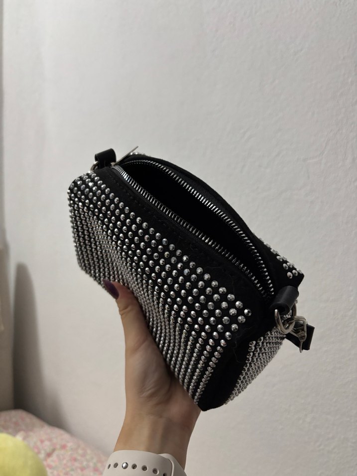 Siyah Taşlı Çanta - Görsel 2