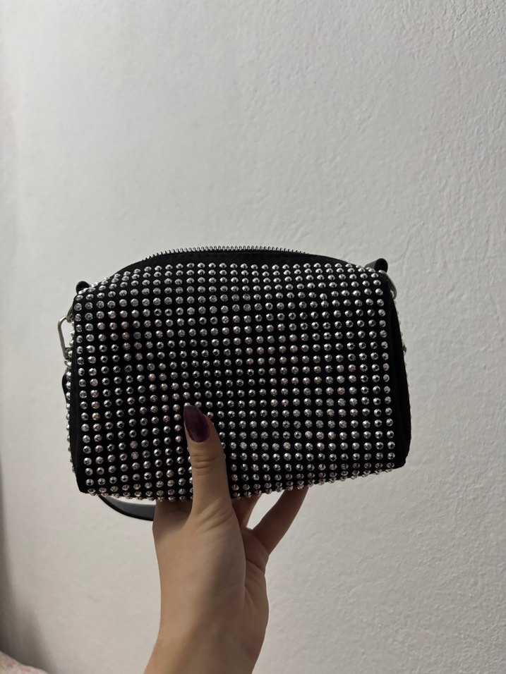 Siyah Taşlı Çanta - Görsel 3