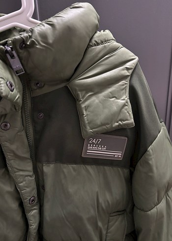 Berahka Haki Crop Şişme Mont - Görsel 4