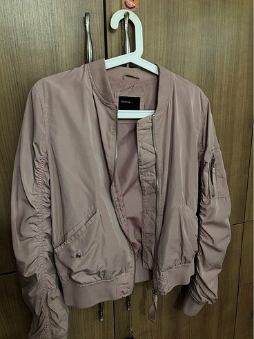 Pembe bomber ceket