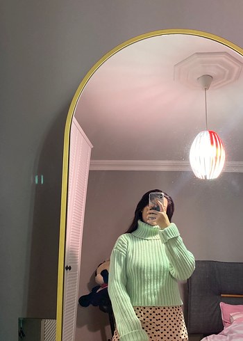 Kadın Fitilli Boğazlı Triko Kazak - Görsel 2