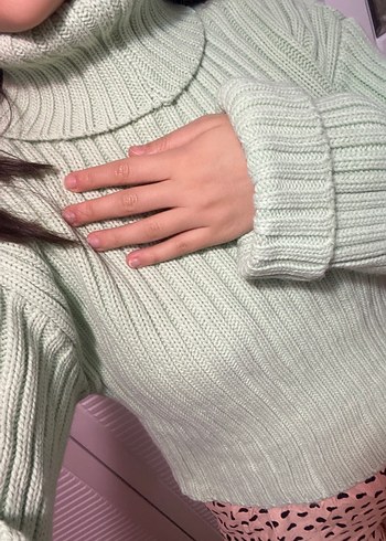 Kadın Fitilli Boğazlı Triko Kazak - Görsel 4