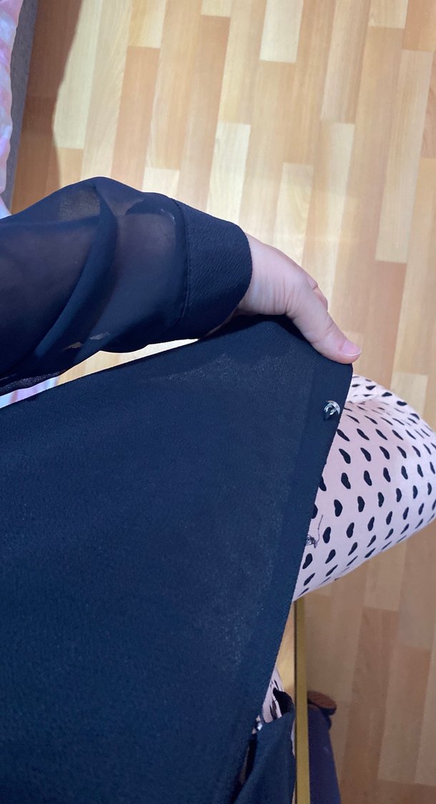 Şeffaf Siyah Kadın Gömlek - Görsel 3