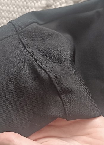 Siyah Kadın Velcro Detaylı Spor Tayt - Görsel 5