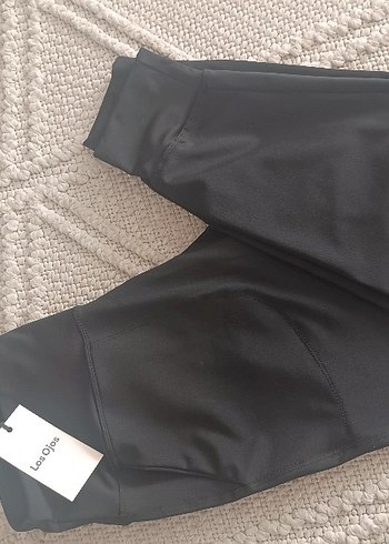 Siyah Kadın Velcro Detaylı Spor Tayt - Görsel 2