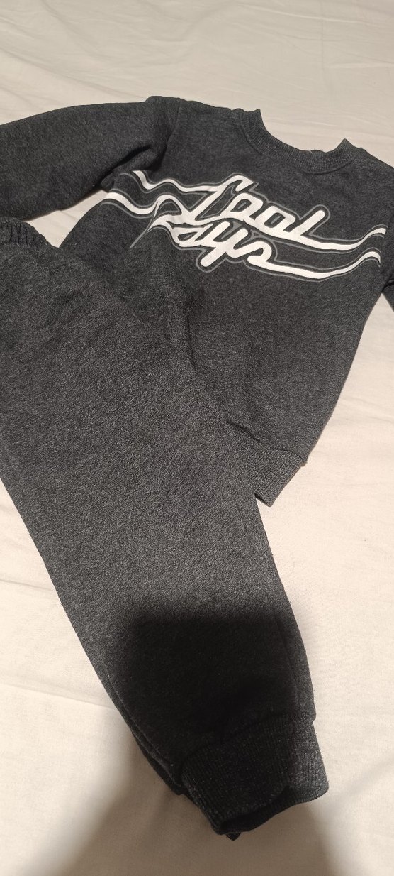 Erkek Gri Baskılı Fermuarlı Eşofman Takımı - Görsel 2