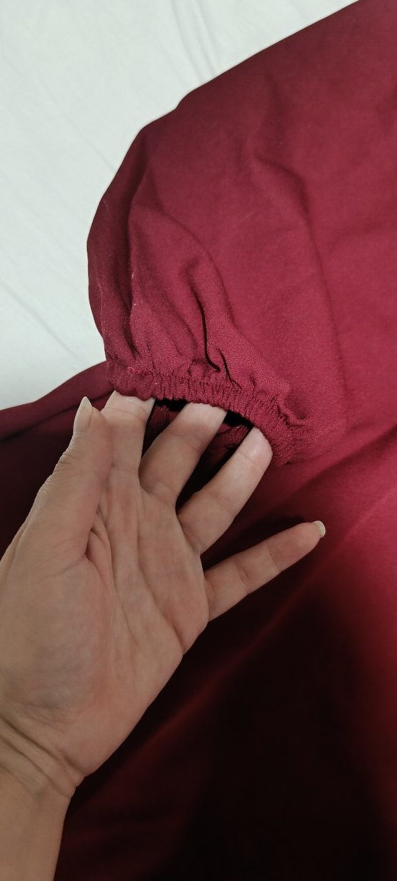 Bordo midi boy çan kesim elbise - Görsel 3