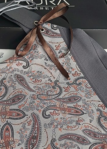 Kadın Gri Çift Taraflı Paisley Desenli Bustiyer - Görsel 5