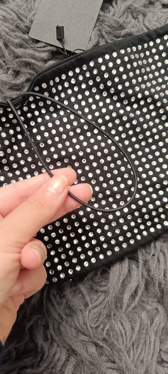 taş işlemeli askılı crop sıfır etiketli - Görsel 4