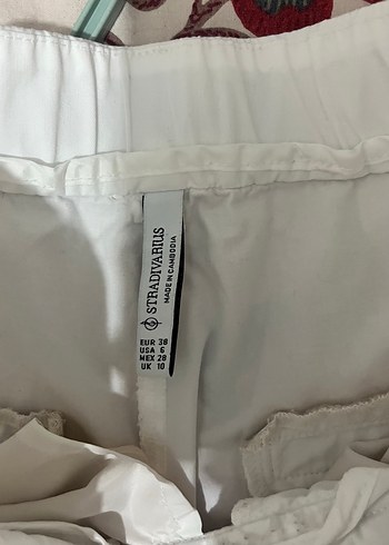 38 Beden Kadın Beyaz Normal Boy Kumaş Pantolon