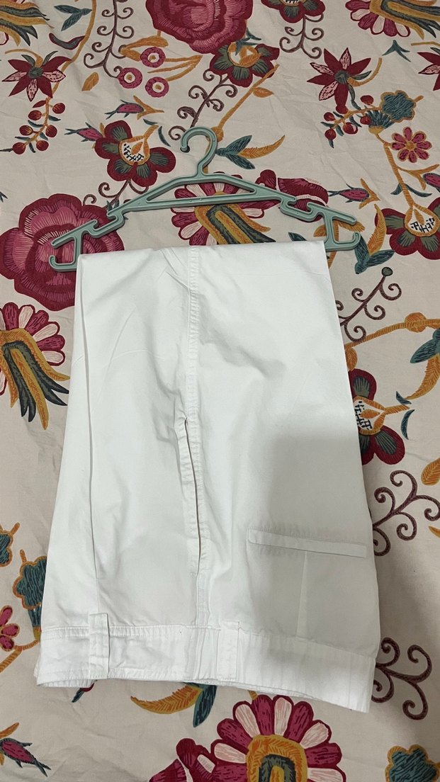 Kadın Beyaz Normal Boy Kumaş Pantolon - Görsel 3