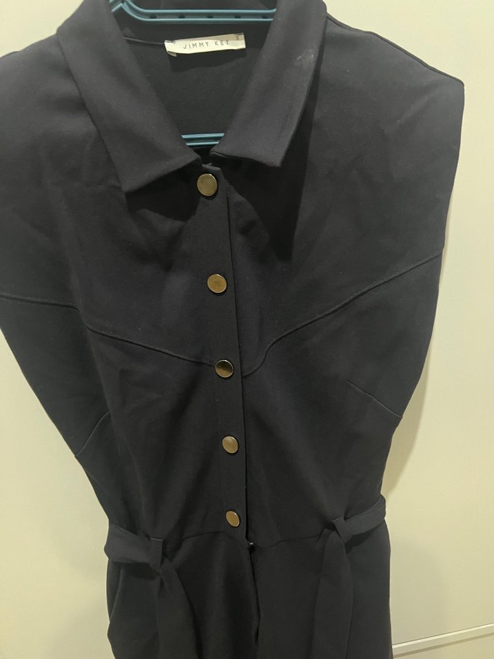 Düğmeli Lacivert Kadın Gömlek - Görsel 4