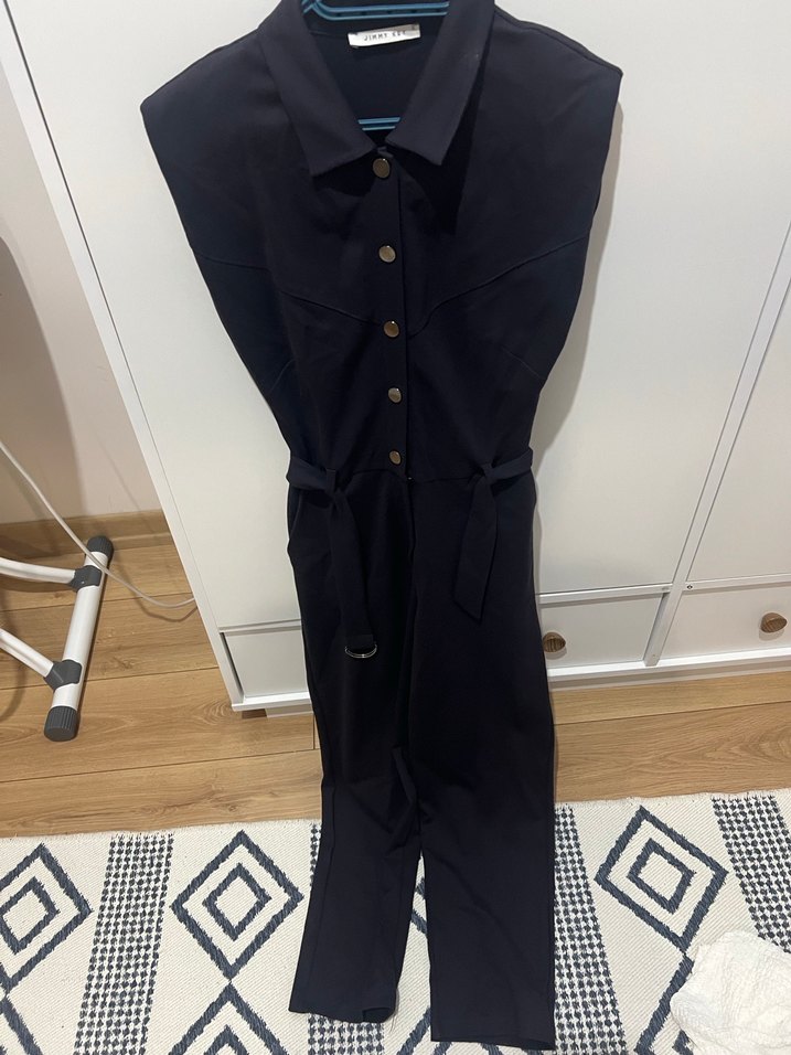 Düğmeli Lacivert Kadın Gömlek - Görsel 3