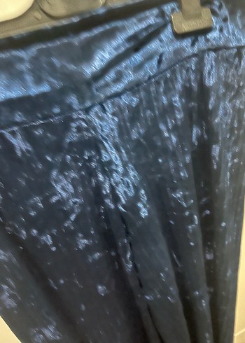 Parlak Mavi Midi Kadın Pantolon - Görsel 3