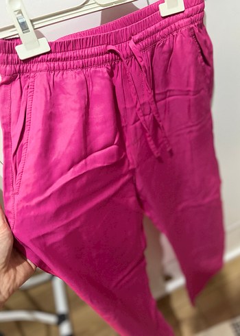 Pembe Saten Salaş Kadın Pantolon - Görsel 2