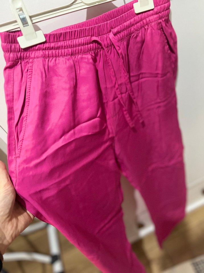 Pembe Saten Salaş Kadın Pantolon - Görsel 2