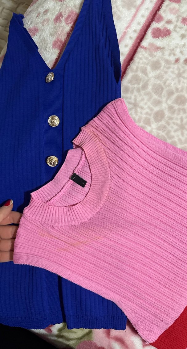 Renkli, Düğmeli, Kolsuz Kız Hırkası - Görsel 5