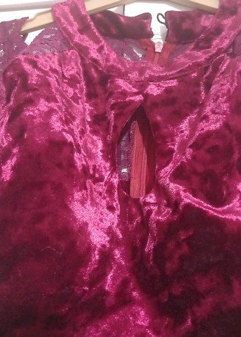 44 Beden Bordo Midi Kadın Akşam Elbisesi