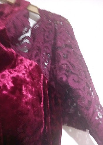 44 Beden bordo Renk Bordo Midi Kadın Akşam Elbisesi